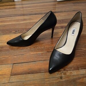 F.Major Classic Black Leather Heels